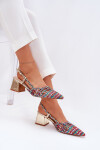 Sandály Na Podpatku S Pletením A Špičatými Nosy Multikolor Resterri 39