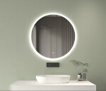 CERANO - Koupelnové LED zrcadlo Blanco, akrylátový rám - bílá lesklá - Ø 70 CER-541636