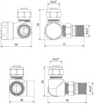 MEXEN - axiální radiátorové ventily, antracit W903-000-66