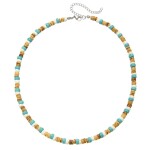 Pánský korálkový náhrdelník Nakoa - chirurgická ocel, Barevná/více barev 47 cm + 5 cm (prodloužení)