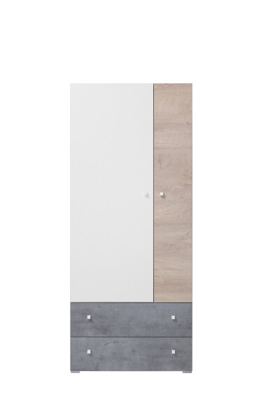 Šatní skříň Sigma SI3 Barva korpusu: Beton/Bílá/Dub, Varianta Si: Pravá