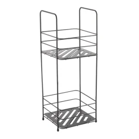 MSV KERY matná černá / Koupelnový regál / 2 patra / ocel / 16,5x15,5x40 cm