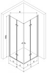 MEXEN/S - Lima Duo sprchový kout 90 x 90, transparent, černá 856-090-090-70-00-02