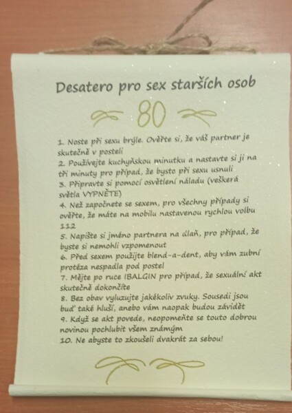 Bene Pergamen - desatero - Sex starších po 80