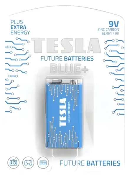 Tesla BLUE+ 9V / Baterie / Zinc Carbon / 6F22 / blistr / 1 ks (15090120)