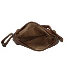 Stylová dámská koženková crossbody kabelka Gabra, tmavě hnědá