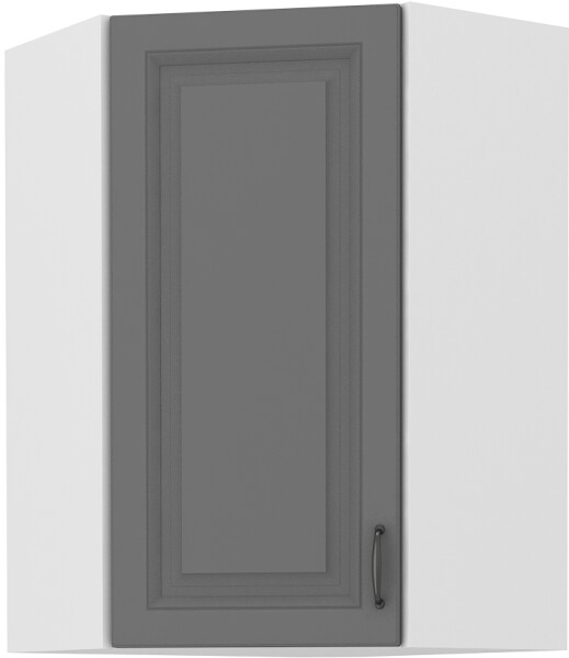 Horní rohová skříňka Stilo 60x60 GN-90 1F (45°) Barva korpusu: Bílá, Barva dvířek: Dust Grey
