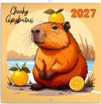 Poznámkový kalendář Rozverné kapybary 2027 - nástěnný kalendář