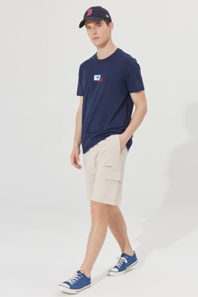 AC&Co / Altınyıldız Classics Men's Beige Standard Fit Regular Fit 100% Cotton Plain Knit Shorts