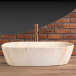 REA - Umyvadlo na desku Freja - Travertine Matt REA-U6689