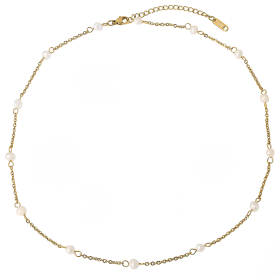 ELENYS Pure Pearl – pozlacený náhrdelník 18K žluté zlato Délka: 45+5 cm / max. 50 cm