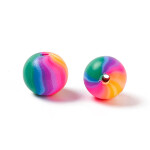 Korálky z polymeru - 8 mm - duhové - 10ks