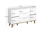 ARTEN (NANO Systems s.r.o.) Komoda NEPTUN-2D3S (Bílá/dub kamenný) KOMODA-NEPTUN-2D3S
