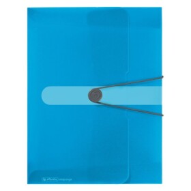 Box na spisy s gumičkou Herlitz easy orga A4, 4 cm, PP - transparentní modrý