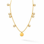 Náhrdelník se zirkony Madeleine - chirurgická ocel, Zlatá 40 cm + 5 cm (prodloužení)