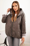 Dámská prošívaná bunda s kapucí cappuccino UNI