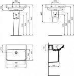 IDEAL STANDARD - i.Life B Umyvadlo 55x44 cm, s přepadem, bez otvoru pro baterii, bílá T684601