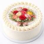 Obrázek Jedlý papír na dort Kytice růžová mašle