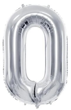 Balónek fóliový narozeniny číslo 0 stříbrný 72 cm Balónek fóliový narozeniny číslo 0 stříbrný 72 cm