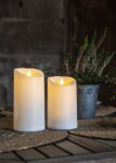 STAR TRADING Venkovní osvětlení LED Pillar Candle Flamme 17,5 cm, bílá barva, plast