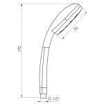 AQUALINE ruční sprcha, průměr 70, ABS/chrom HY815C