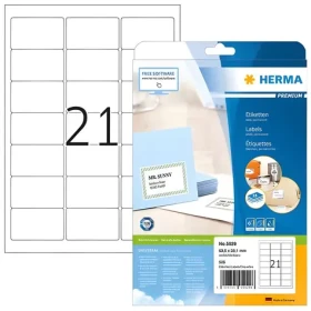 HERMA Adresní etikety A4 bílé 63,5x38,1 mm / Papír / Laser/Inkjet / 525 ks (5029)