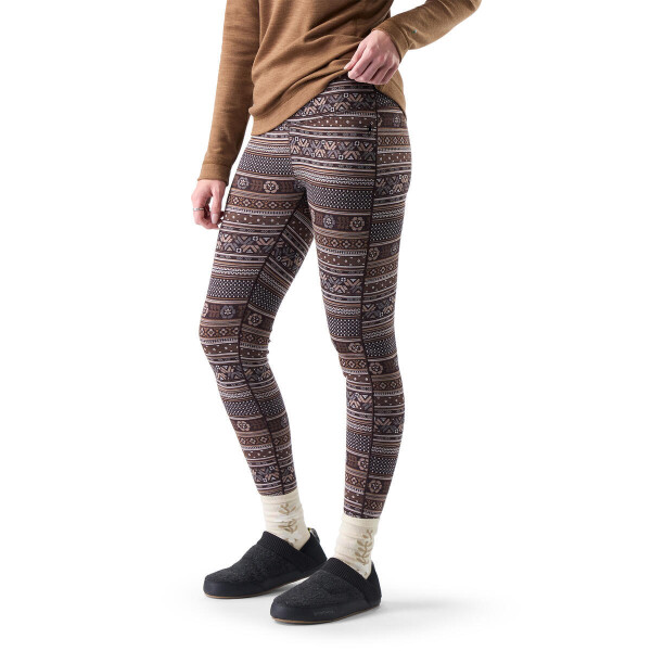 Dámské merino spodky SMARTWOOL Women's Classic Thermal Merino Base Laye, Mocha Fair Isle Fun velikost: XS