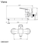 Mereo Dřezová nástěnná baterie, Viana, 150 mm, s ramínkem plochým rovným 200 mm, chrom CBE30201