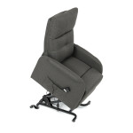 Křeslo polohovací, eletrické, šedá látka.