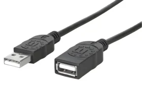 Manhattan Kabel USB 2.0 A-A černý / Prodlužovací kabel / 1,8 m / 480 Mbit/s (338653)