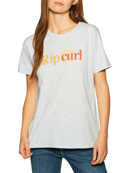 Rip Curl SUNSET STANDARD LIGHT GREY HEAT dámské tričko s krátkým rukávem - S