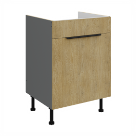Spodní skříňka pod dřez Cremona ANT 60 ZL 1S BB - Premium Box Barva korpusu: Antracit, Barva dvířek: Dub Cremona