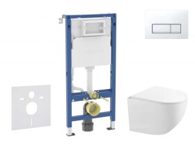 GEBERIT - Duofix Set předstěnové instalace, kompaktního klozetu Gaia a sedátka softclose, tlačítko Delta50, alpská bílá SANI11CA3151B