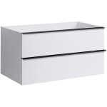 CERANO - Koupelnová skříňka pod umyvadlo s úchytkou Velora - bílá matná, černá úchytka - 79x53x46,5 CER-664903