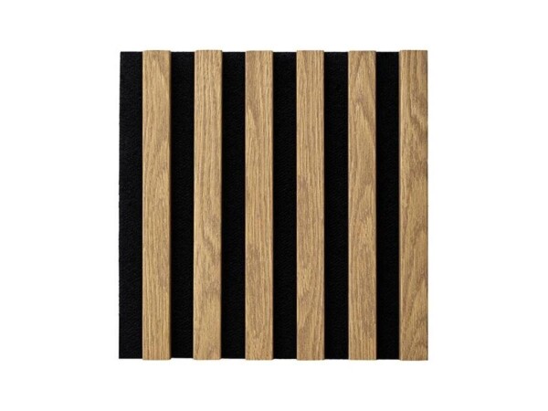 Akustický panel – Černá / dub světlý 270 × 30 cm