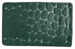 MSV Pebbles tmavě zelená / Koupelnová předložka / PU pěna / protiskluzová / 50 x 80 cm
