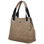 Trendy dámská koženková kabelka do ruky Einari, béžová