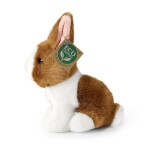 Plyšový králík bílo-hnědý sedící 16 cm, ECO-FRIENDLY