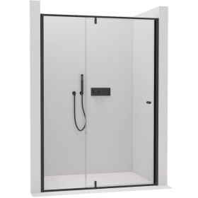 CERANO Sprchové pivotové dveře Santini L/P - 6 mm - černá matná, transparentní sklo - 120x195 cm
