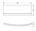 GEBERIT - Selnova Square Čelní panel pro asymetrickou vanu, 1600 mm, bílá 554.893.01.1