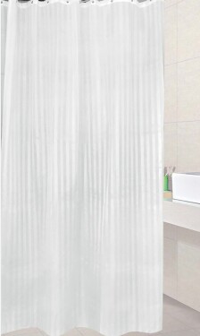 AQUALINE - Sprchový závěs 180x200cm, polyester, bílá ZP001