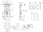 GEBERIT - Duofix Modul pro závěsné WC s tlačítkem Sigma01, lesklý chrom + Villeroy Boch - WC a sedátko, DirectFlush, SoftClose, CeramicPlus 111.355.00.5 NI2