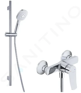 Kielle Sprchový set s baterií, tyčí, hadicí a sprchovou hlavicí, chrom 20627SN80