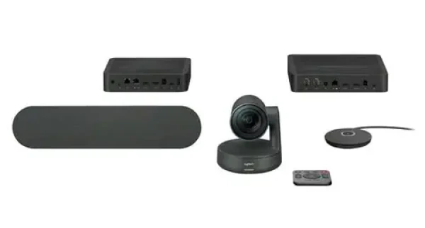 Logitech RALLY černá / konferenční kamera + stolní mikrofon + reproduktor + rozbočovač (960-001237)