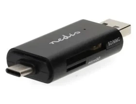Nedis CRDRU2110BK Černá / Čtečka karet / Vše v Jednom / USB-C / USB-A / USB 2.0 (CRDRU2110BK)