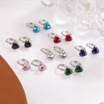 Náušnice Swarovski Elements Elizabeth Sapphire - srdíčko, Tmavě modrá
