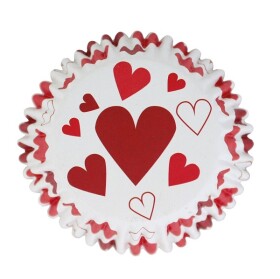 PME Košíčky papírové s fólií Srdíčka v.28xpr.50mm; 30 ks