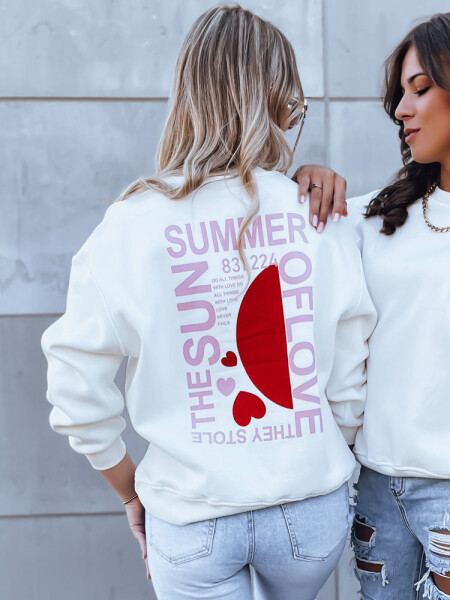 Dámská mikina HEARTBEAT bílá FashionStreet BY1213 L