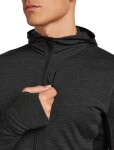 ICEBREAKER Mens 200 Realfleece Descender LS Zip Hood, Jet Heather/Black/Cb velikost: XL