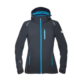 Bunda FLORET H6308 softshellová dámská černá s tyrkysovými zipy 2XL černá